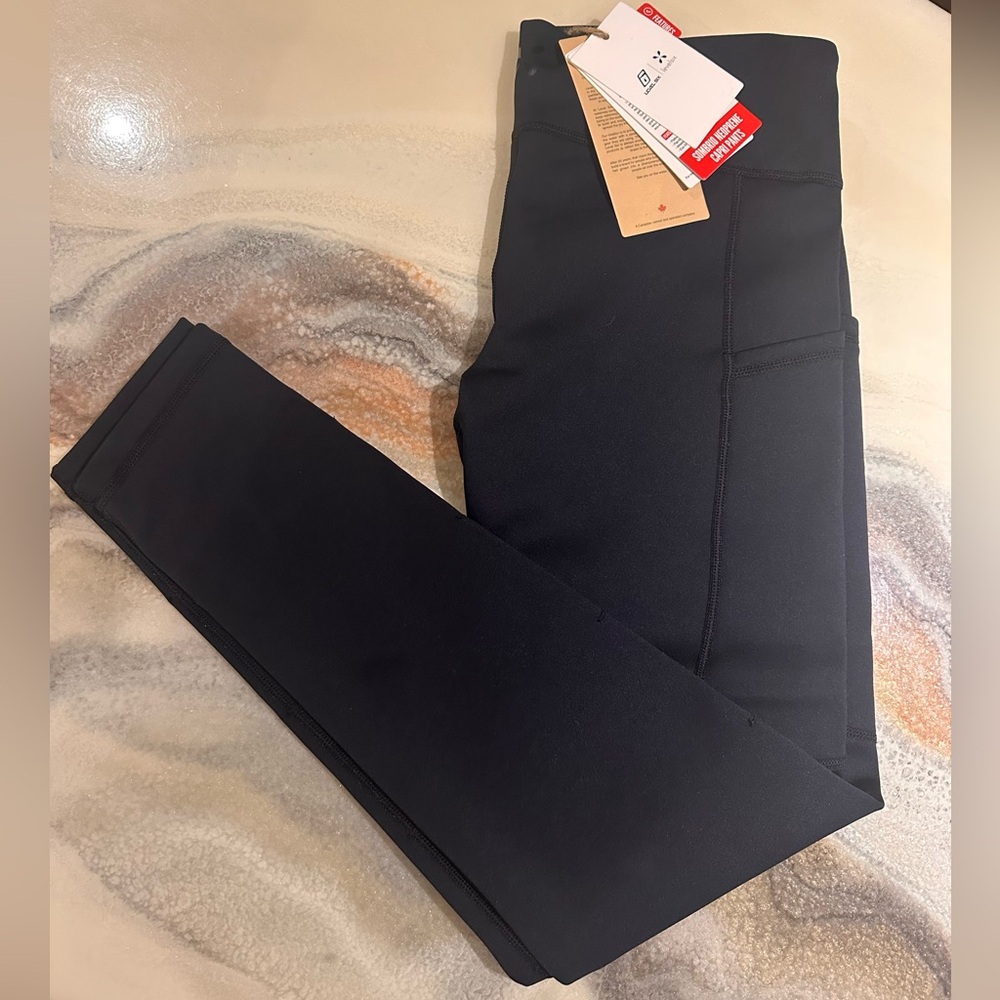 Neoprene Black High-Waisted Leggings
